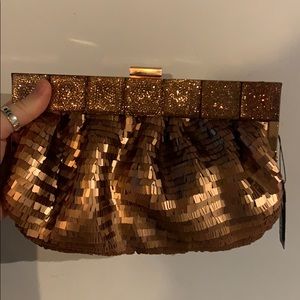 Rose gold sparkly clutch